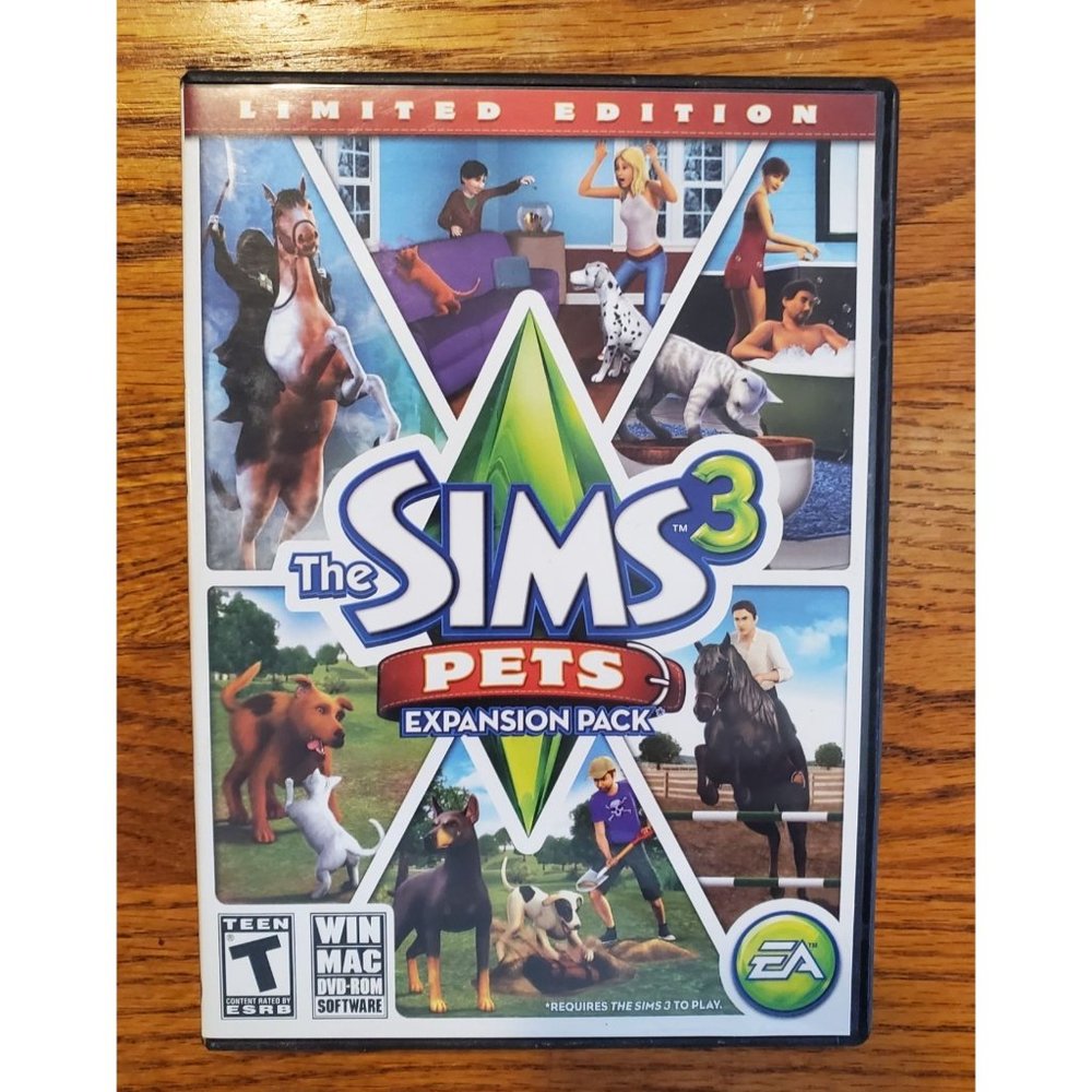 EA The Sims 3 Pets Expansion Pack Video Game Disc Case CD Mac Windows PC Tested
